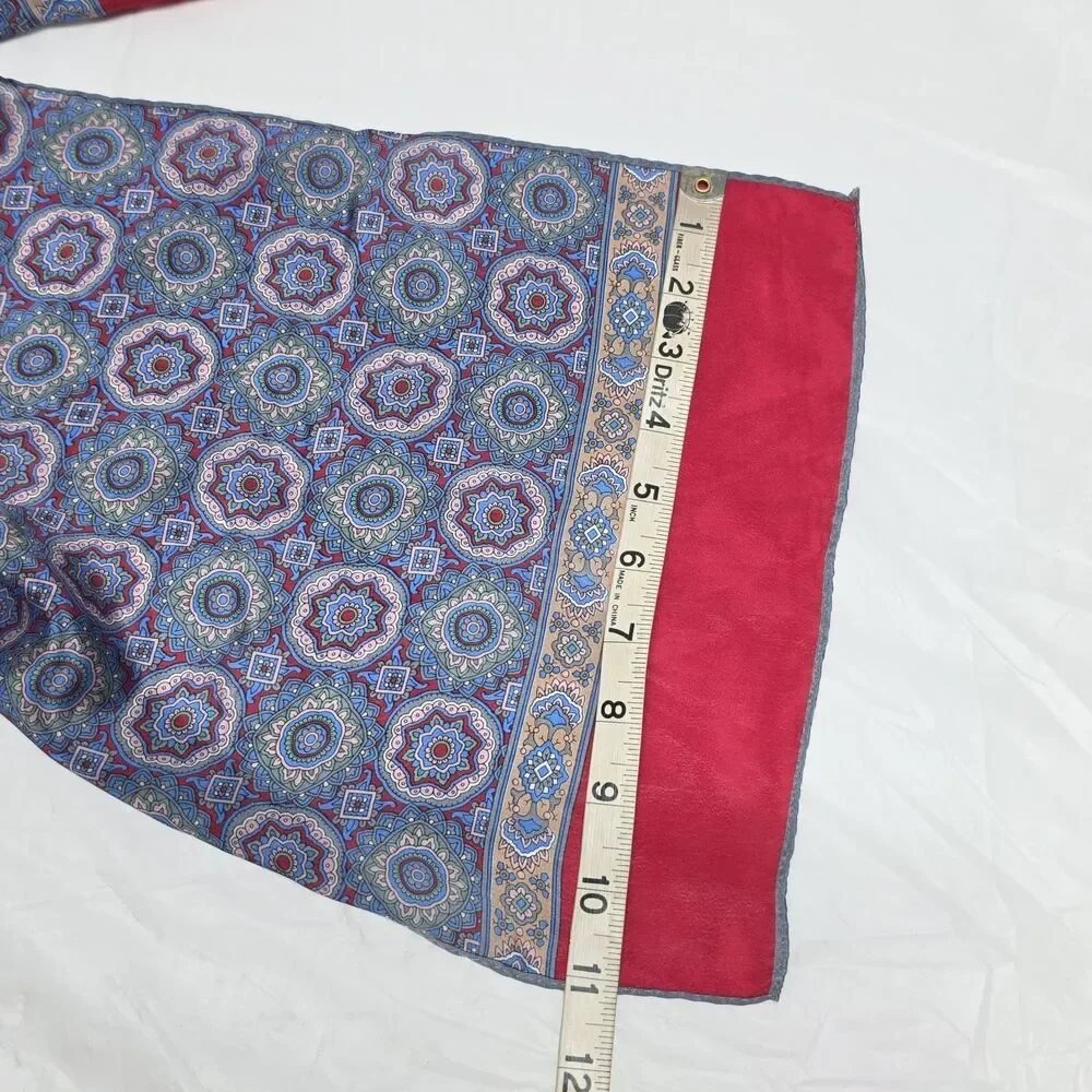 Vintage The Specialty House Silk Moroccan Mandala Women's Scarf Red Blue NWT